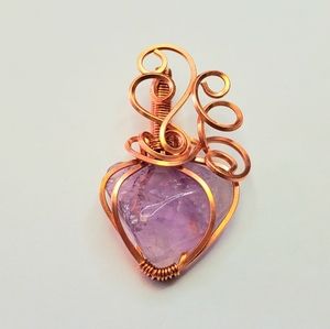Amethyst chip wire wrap necklace